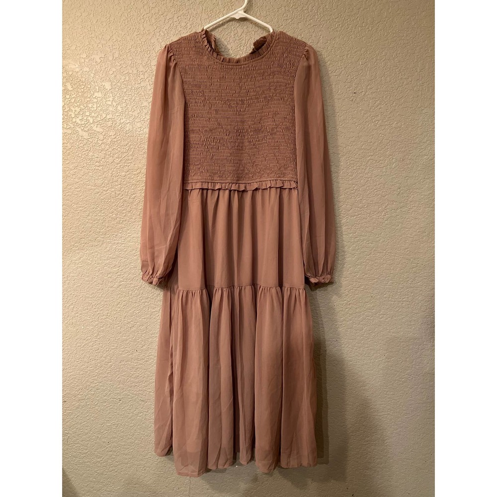 Zara Long Sleeve Dress M Pink